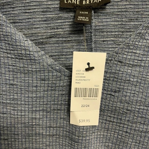 Lane Bryant Banded Top, Blue, 22/24 - Picture 4 of 4